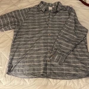 NWOT Rowm LS Button Down, Grey and Navy Plaid, sz 4XLT